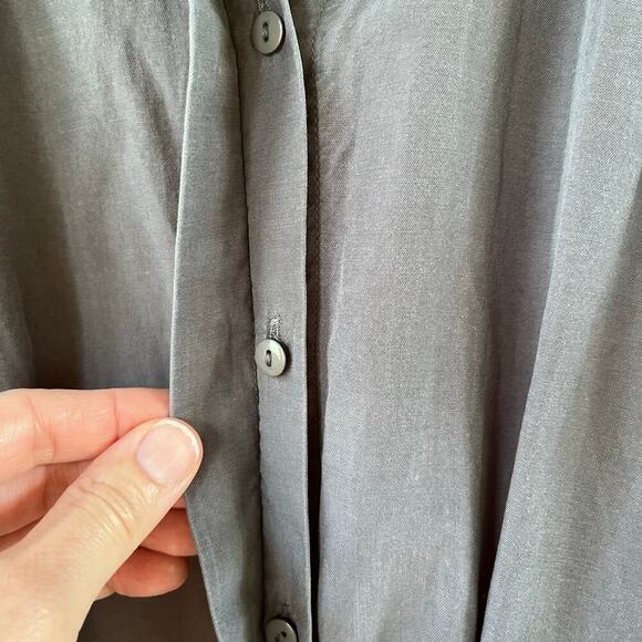 Anthropologie Maeve Women's Grey 100% Tencel Tie Front Blouse Size M - Picture 6 of 9